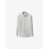 Eton Mens Melange Contemporary-fit Cotton-twill Shirt Light Green
