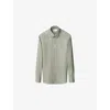 Eton Mens Micro-check Contemporary-fit Cotton Oxford Shirt Light Green In Light Green