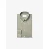Eton Mens Micro-check Slim-fit Cotton Oxford Shirt Light Green
