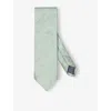 Eton Mens Solid Silk And Linen Tie Light Green