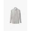 Eton Mens Mid Green Contemporary-fit Long-sleeved Cotton-twill Shirt In Gray