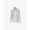 Eton Mens Cutaway-collar Single-cuff Slim-fit Cotton-twill Shirt Mid Purple In Mid Purple