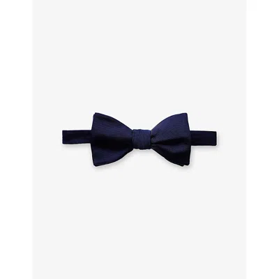 Eton Mens Navy Blue Self-tied Silk Bow T In Black