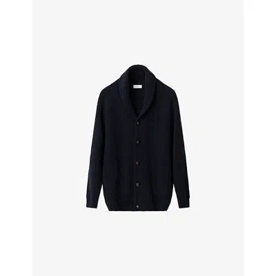 Eton Mens Navy Blue Shawl Collar Wool Knit Cardigan Xl