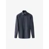 Eton Mens Navy Blue Signature Long-sleeved Cotton Shirt In Navy Blue