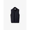 Eton Mens Stand-collar Zipped-pocket Shell Vest Navy Blue