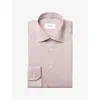 Eton Mens Orange Contemporary-fit Long-sleeved Cotton-twill Shirt In Blue