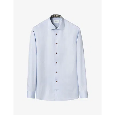 Eton Mens Paisley Signature Twill Contemporary-fit Cotton Shirt Light Blue