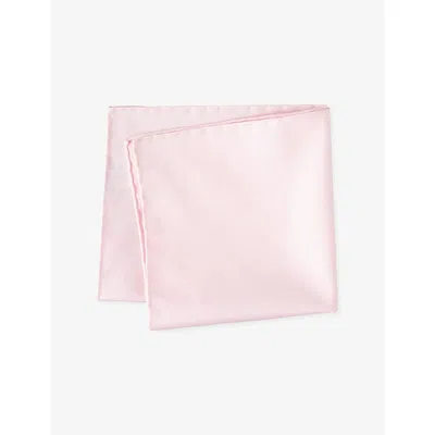 Eton Mens Pink Cotton-twill Pocket Squar