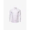 Eton Mens Pink Micro-print Slim-fit Cotton-poplin Shirt In White
