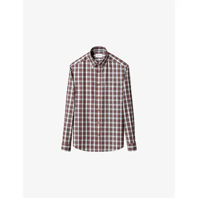 Eton Mens  Checked Casual-fit Cotton-twill Shirt In Multi