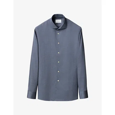 Eton Mens Signature Slim-fit Cotton Oxford Shirt Navy Blue