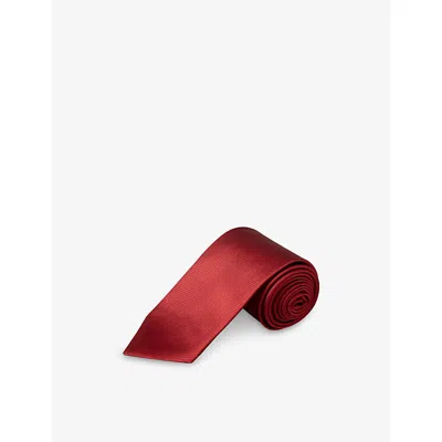 Eton Mens Textured Silk Tie In Red