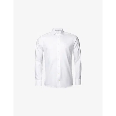 Eton Mens Cutaway-collar Single-cuff Slim-contemporary-fit Organic-cotton-twill Shirt White