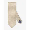 Eton Yellow Vine Print Silk Tie In Neutral