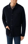 Eton Merino Wool Milano Knit Overshirt In Blue