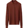 Eton Merino Wool Pop Stitch Long Sleeve Polo In Red