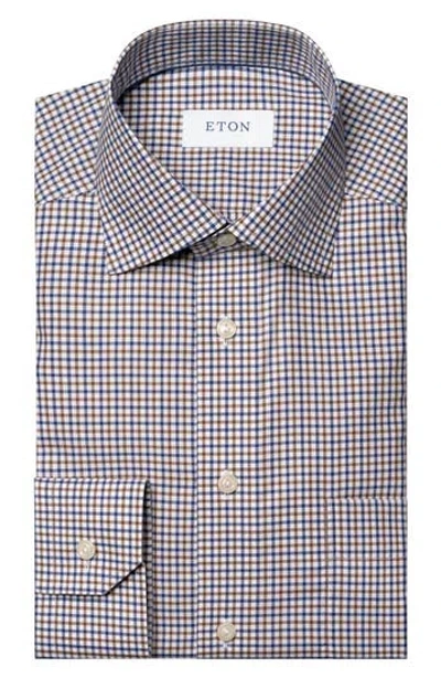 Eton Micro Check Slim Fit Dress Shirt In Blue