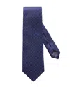 Eton Mens Dark Blue Geometric-pattern Silk Tie In Navy