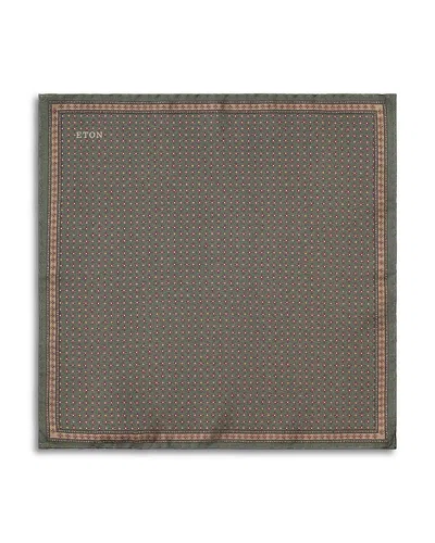 Eton Micro Floral Dyed Silk Twill Pocket Square In Yellow