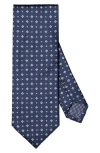 Eton Micro Floral Silk Tie In Blue