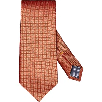 Eton Micro Geo Silk Jacquard Tie In Orange