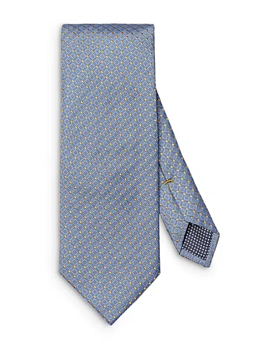 Eton Micro Geometric Silk Classic Tie In Blue