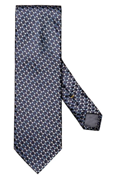 Eton Micro Geometric Silk Tie In Navy