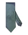 Eton Micro Pattern Silk Classic Tie In Metallic