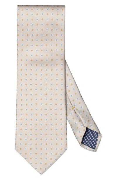 Eton Microfloral Silk Tie In Light Beige