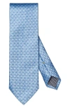 Eton Micropattern Silk Tie In Light Blue