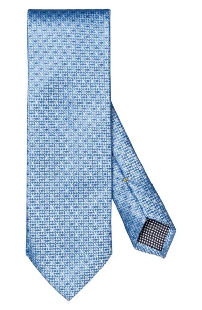 Eton Micropattern Silk Tie In Light Blue