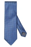 Eton Micropattern Silk Tie In Medium Blue