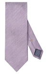 Eton Mid Purple Solid Linen & Silk Tie In Pattern