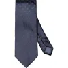 Eton Navy Patterned Silk Jacquard Tie In Blue