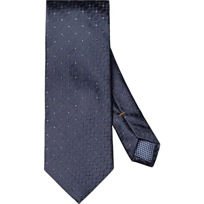 Eton Navy Patterned Silk Jacquard Tie In Blue