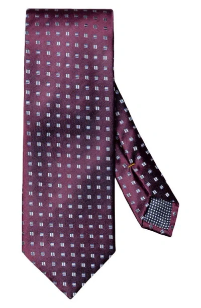 Eton Neat Geometric Pattern Silk Tie In Purple