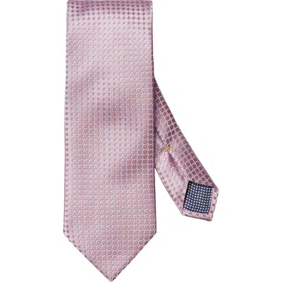 Eton Neat Geometric Silk Tie In Pink