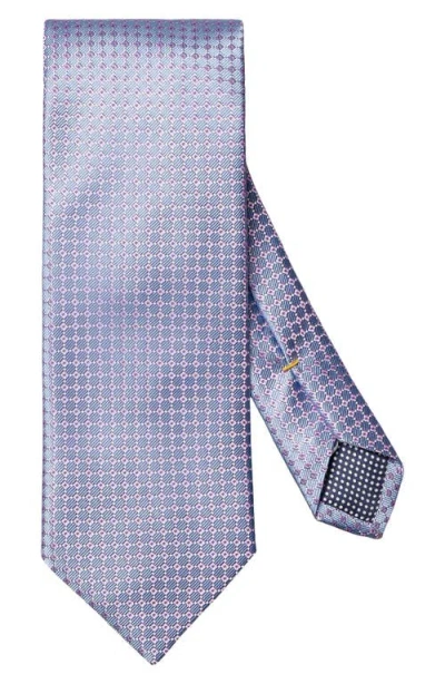 Eton Neat Geometric Silk Tie In Blue