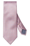 Eton Neat Geometric Silk Tie In Pink