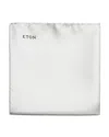 Eton Mens White Logo-embroidered Silk Pocket Square In White