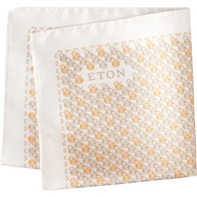 Eton Orange Cocktail Silk Twill Pocket Square In Multi