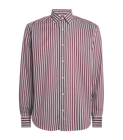 Eton Organic Cotton Bengal Stripe Shirt In Brown