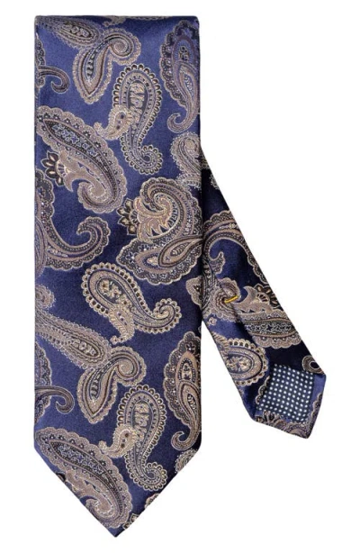 Eton Paisley Jacquard Silk Tie In Blue