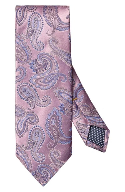Eton Paisley Jacquard Silk Tie In Purple