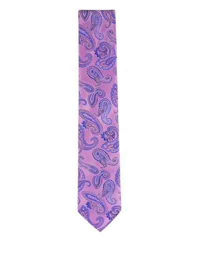 Eton Paisley-pattern Silk Tie In Purple