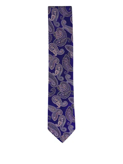 Eton Paisley-pattern Tie In Blue