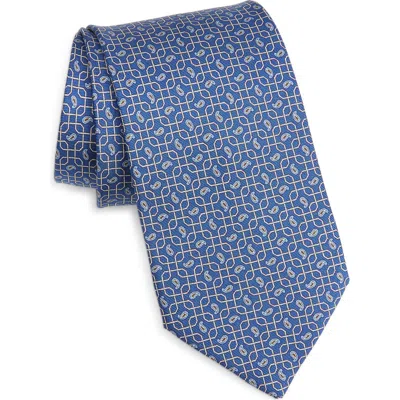 Eton Paisley Silk Jacquard Tie In Blue