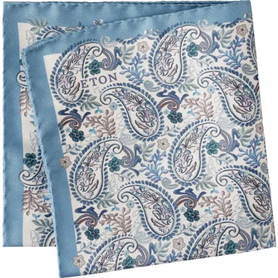 Eton Paisley Silk Pocket Square In Multi