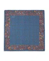 Eton Paisley Silk Pocket Square In Blue